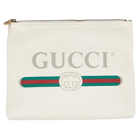 gucci white logo pouch|Gucci pouch for sale.